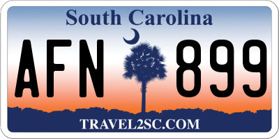 SC license plate AFN899