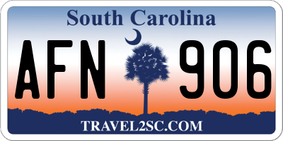 SC license plate AFN906