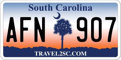 SC license plate AFN907