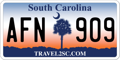 SC license plate AFN909