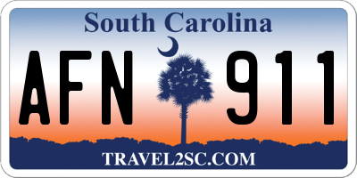 SC license plate AFN911