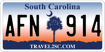 SC license plate AFN914