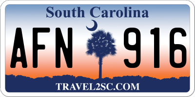 SC license plate AFN916