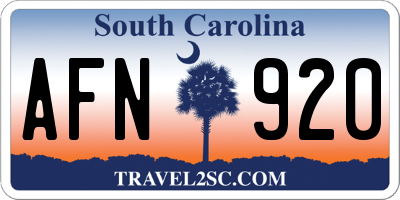 SC license plate AFN920