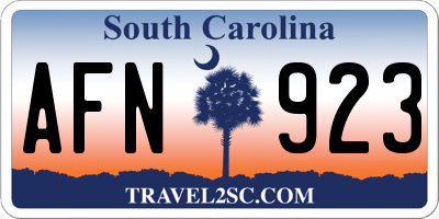 SC license plate AFN923