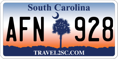 SC license plate AFN928