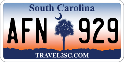 SC license plate AFN929