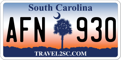 SC license plate AFN930