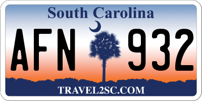 SC license plate AFN932