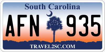 SC license plate AFN935