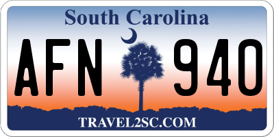 SC license plate AFN940