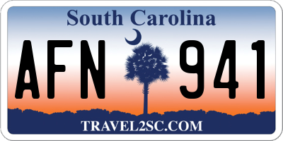 SC license plate AFN941