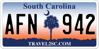 SC license plate AFN942