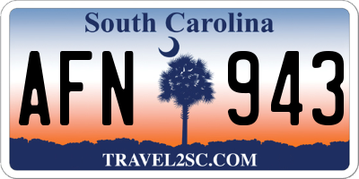 SC license plate AFN943