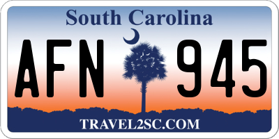 SC license plate AFN945