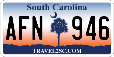 SC license plate AFN946