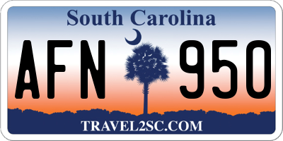 SC license plate AFN950