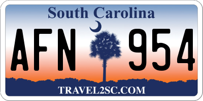 SC license plate AFN954