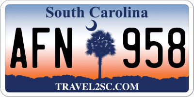 SC license plate AFN958