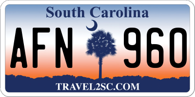 SC license plate AFN960