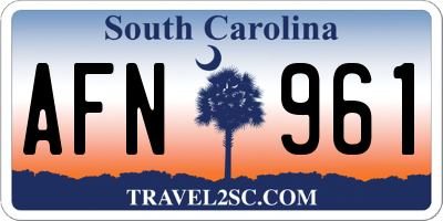 SC license plate AFN961