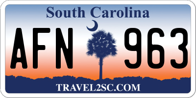 SC license plate AFN963