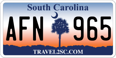 SC license plate AFN965