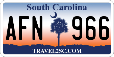 SC license plate AFN966