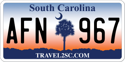 SC license plate AFN967