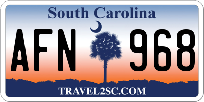 SC license plate AFN968