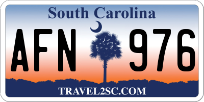 SC license plate AFN976