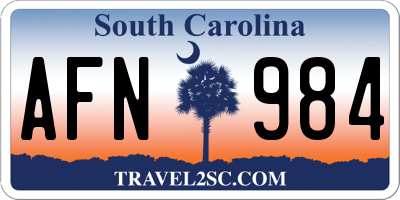 SC license plate AFN984