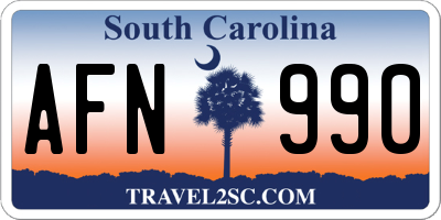 SC license plate AFN990