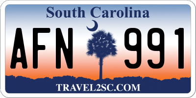 SC license plate AFN991