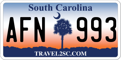 SC license plate AFN993