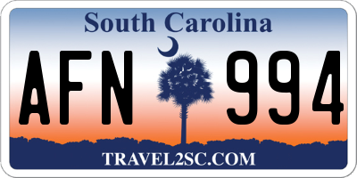 SC license plate AFN994