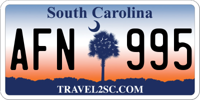 SC license plate AFN995