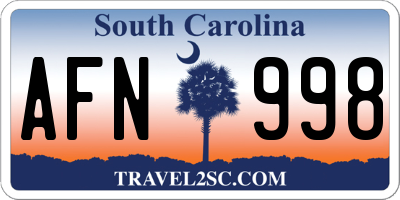 SC license plate AFN998