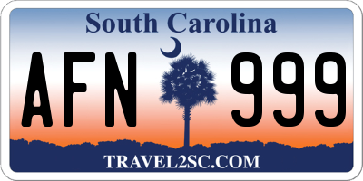 SC license plate AFN999