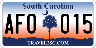 SC license plate AFO015