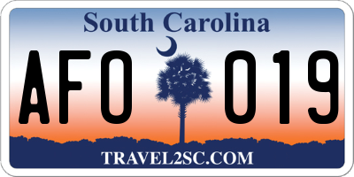 SC license plate AFO019