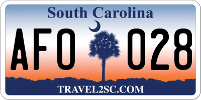 SC license plate AFO028