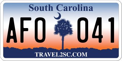 SC license plate AFO041
