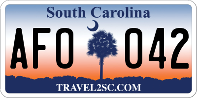 SC license plate AFO042