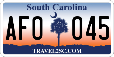 SC license plate AFO045