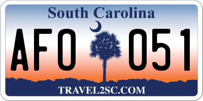 SC license plate AFO051