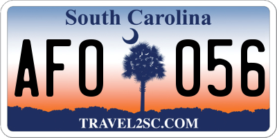 SC license plate AFO056