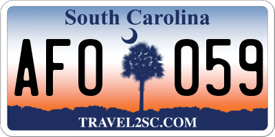 SC license plate AFO059