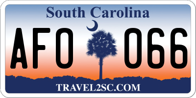 SC license plate AFO066