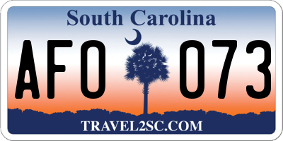 SC license plate AFO073